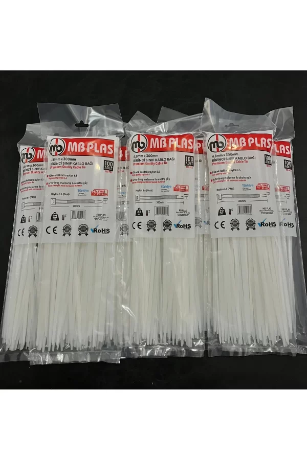 Kablo Bağı Plastik Cırt Kelepçe Beyaz 1000 Adet